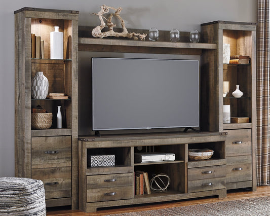 Trinell 4-Piece Entertainment Center at Towne & Country Furniture (AL) furniture, home furniture, home decor, sofa, bedding