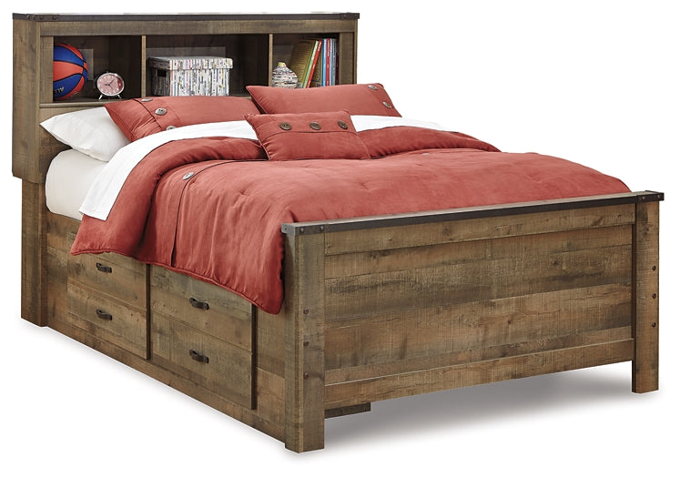 Trinell  Bookcase Bed With 2 Storage Drawers at Towne & Country Furniture (AL) furniture, home furniture, home decor, sofa, bedding