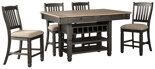 Tyler Creek Counter Height Dining Table and 4 Barstools at Towne & Country Furniture (AL) furniture, home furniture, home decor, sofa, bedding