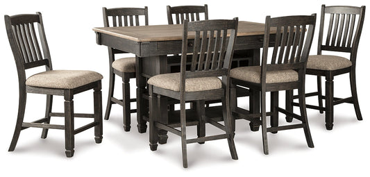 Tyler Creek Counter Height Dining Table and 6 Barstools at Towne & Country Furniture (AL) furniture, home furniture, home decor, sofa, bedding