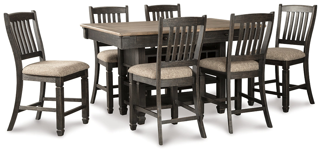 Tyler Creek Counter Height Dining Table and 6 Barstools at Towne & Country Furniture (AL) furniture, home furniture, home decor, sofa, bedding