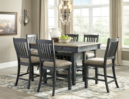 Tyler Creek Counter Height Dining Table and 6 Barstools at Towne & Country Furniture (AL) furniture, home furniture, home decor, sofa, bedding