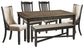Tyler Creek Dining Table and 4 Chairs and Bench at Towne & Country Furniture (AL) furniture, home furniture, home decor, sofa, bedding