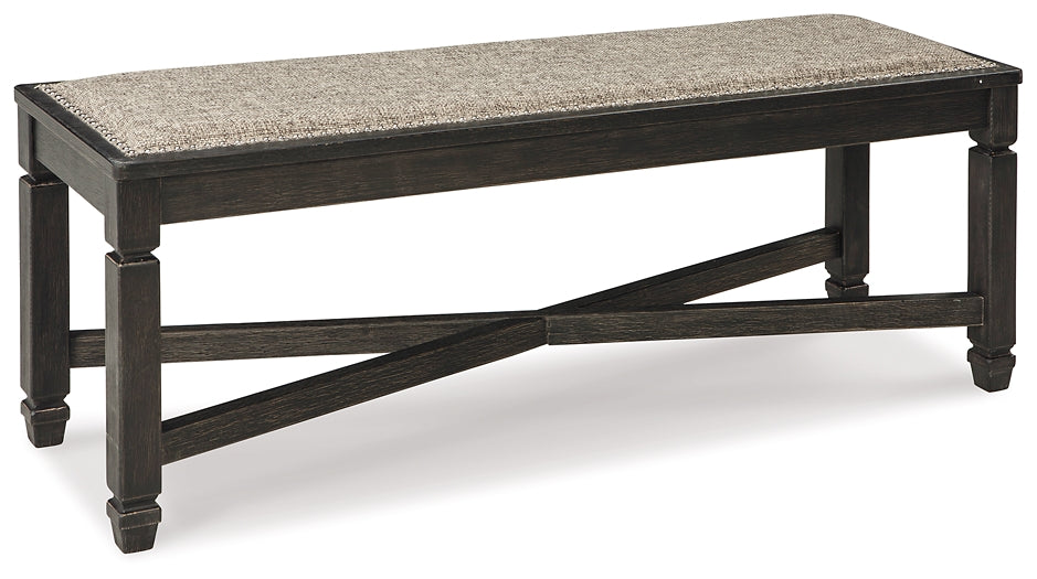 Tyler Creek Dining Table and 4 Chairs and Bench at Towne & Country Furniture (AL) furniture, home furniture, home decor, sofa, bedding