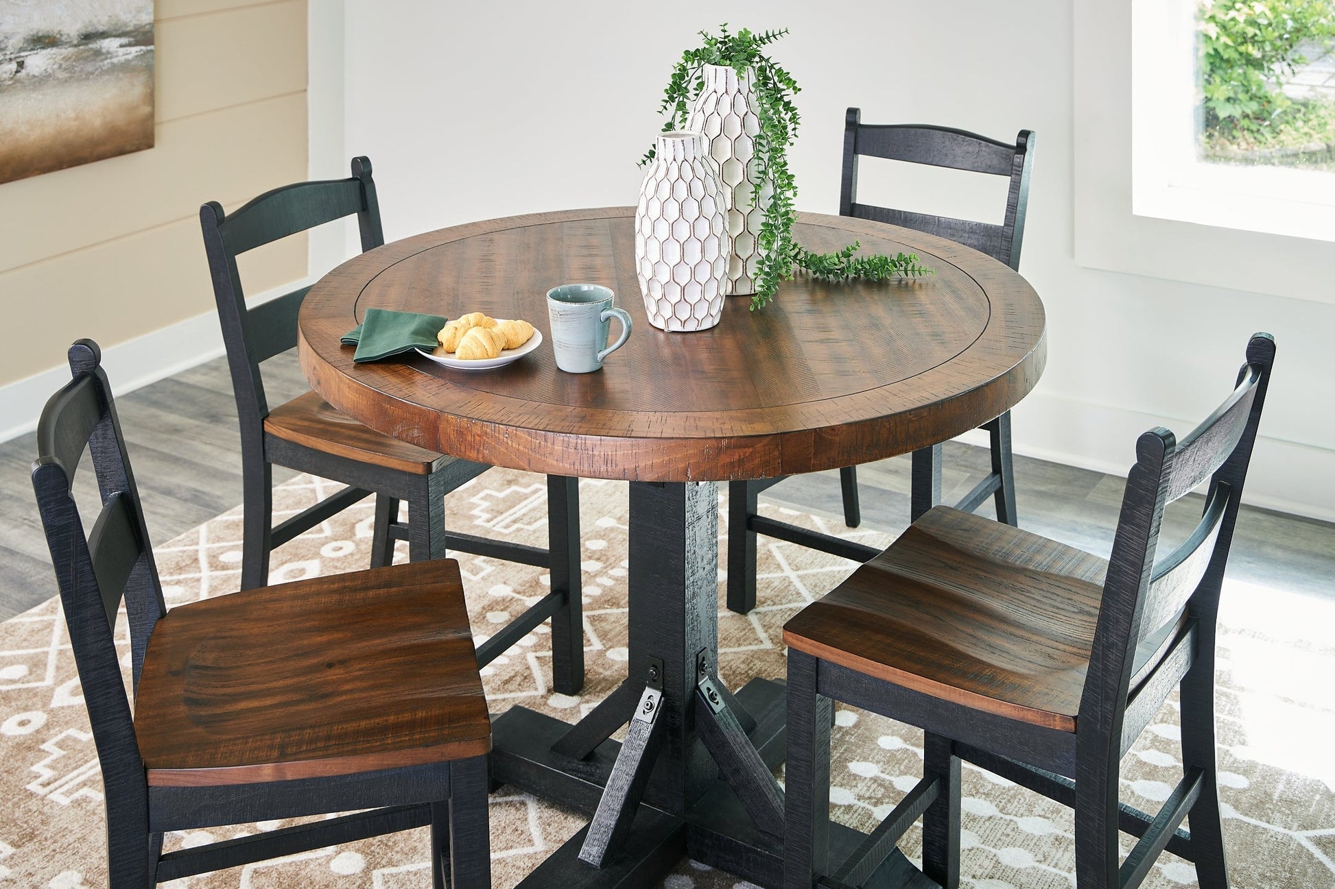 Valebeck Counter Height Dining Table and 4 Barstools at Towne & Country Furniture (AL) furniture, home furniture, home decor, sofa, bedding