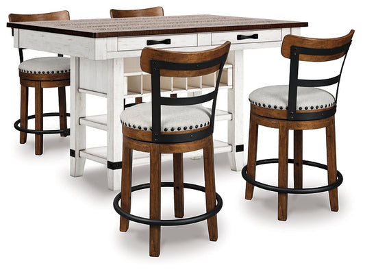 Valebeck Counter Height Dining Table and 4 Barstools at Towne & Country Furniture (AL) furniture, home furniture, home decor, sofa, bedding