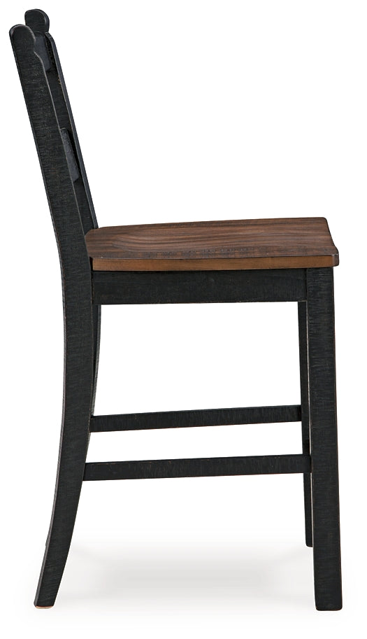 Valebeck Counter Height Dining Table and 4 Barstools with Storage at Towne & Country Furniture (AL) furniture, home furniture, home decor, sofa, bedding