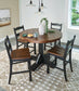 Valebeck Counter Height Dining Table and 4 Barstools with Storage at Towne & Country Furniture (AL) furniture, home furniture, home decor, sofa, bedding