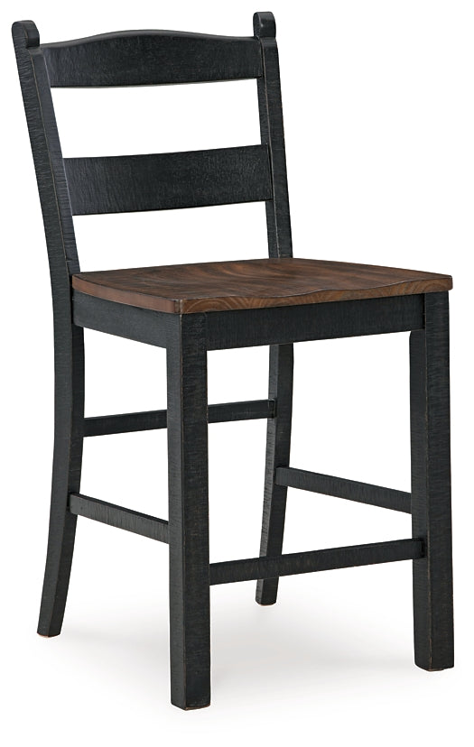 Valebeck Counter Height Dining Table and 4 Barstools with Storage at Towne & Country Furniture (AL) furniture, home furniture, home decor, sofa, bedding
