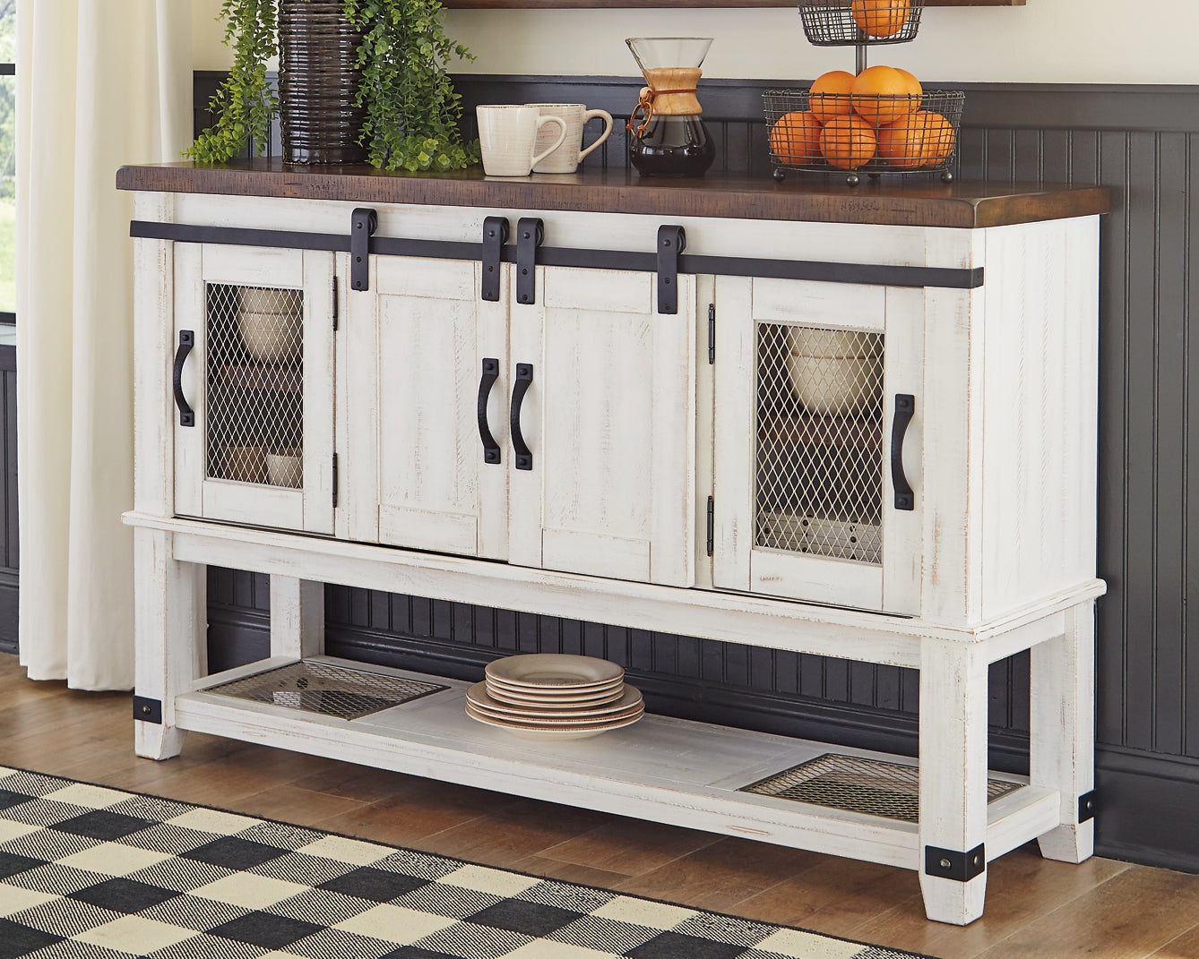 Valebeck Counter Height Dining Table and 4 Barstools with Storage at Towne & Country Furniture (AL) furniture, home furniture, home decor, sofa, bedding