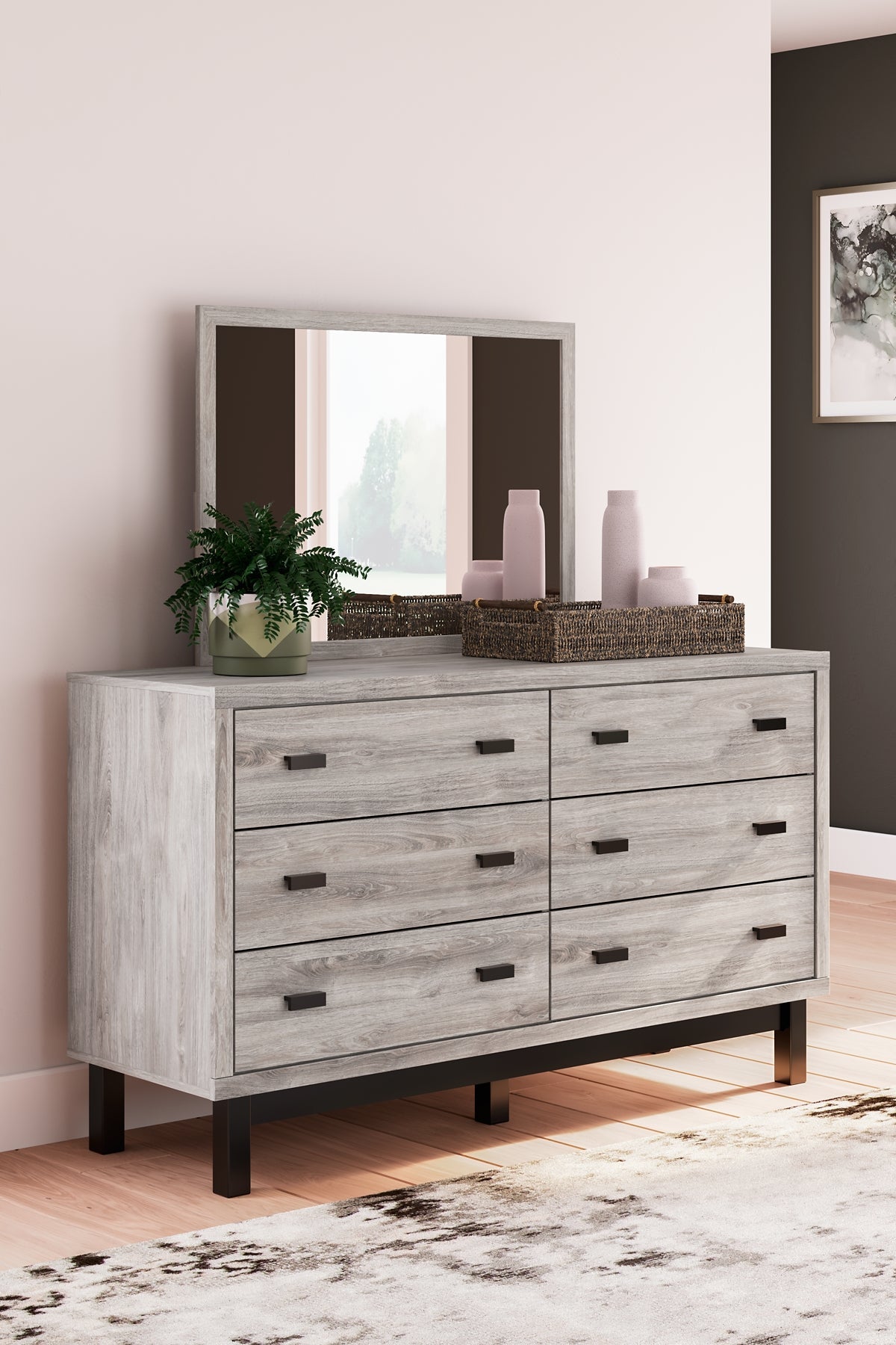 Vessalli King Panel Bed with Mirrored Dresser, Chest and Nightstand at Towne & Country Furniture (AL) furniture, home furniture, home decor, sofa, bedding