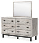 Vessalli King Panel Bed with Mirrored Dresser and 2 Nightstands at Towne & Country Furniture (AL) furniture, home furniture, home decor, sofa, bedding