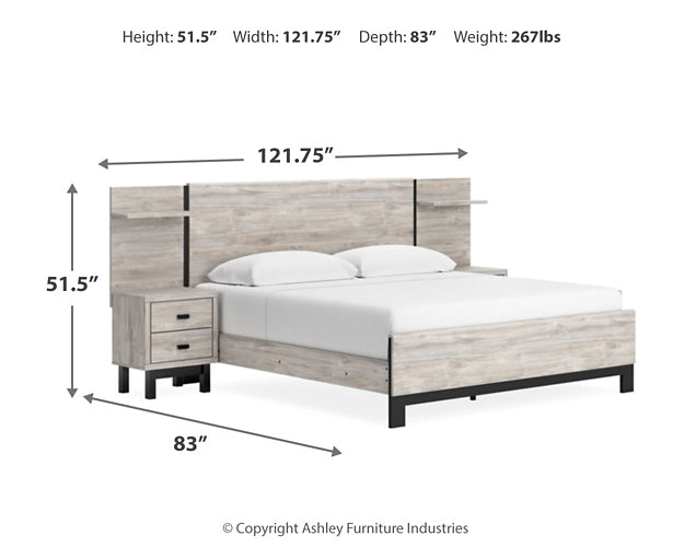 Vessalli King Panel Bed with Mirrored Dresser at Towne & Country Furniture (AL) furniture, home furniture, home decor, sofa, bedding