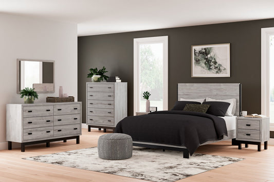 Vessalli Queen Panel Bed with Mirrored Dresser, Chest and 2 Nightstands at Towne & Country Furniture (AL) furniture, home furniture, home decor, sofa, bedding
