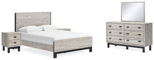 Vessalli Queen Panel Bed with Mirrored Dresser and 2 Nightstands at Towne & Country Furniture (AL) furniture, home furniture, home decor, sofa, bedding