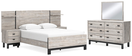 Vessalli Queen Panel Bed with Mirrored Dresser at Towne & Country Furniture (AL) furniture, home furniture, home decor, sofa, bedding