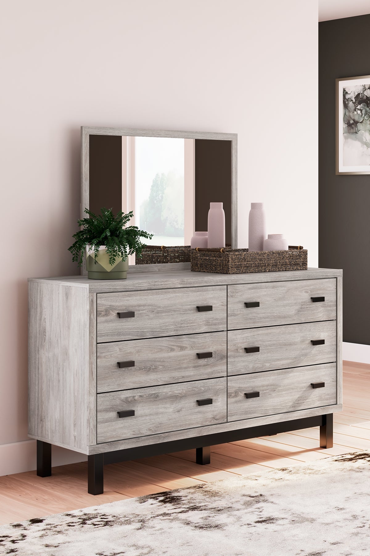 Vessalli Queen Panel Headboard with Mirrored Dresser, Chest and 2 Nightstands at Towne & Country Furniture (AL) furniture, home furniture, home decor, sofa, bedding