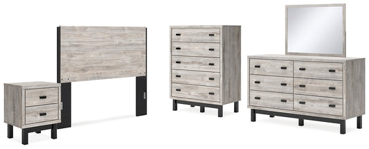 Vessalli Queen Panel Headboard with Mirrored Dresser, Chest and Nightstand at Towne & Country Furniture (AL) furniture, home furniture, home decor, sofa, bedding