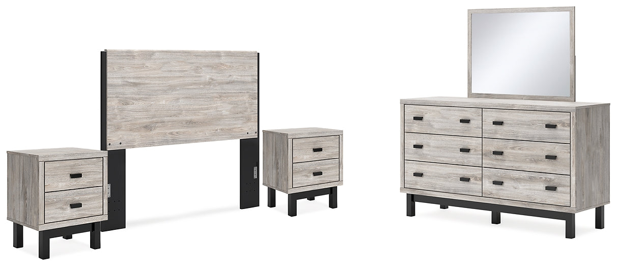 Vessalli Queen Panel Headboard with Mirrored Dresser and 2 Nightstands at Towne & Country Furniture (AL) furniture, home furniture, home decor, sofa, bedding