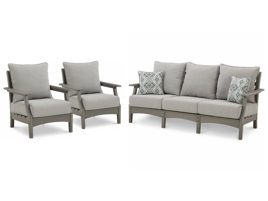 Visola Outdoor Sofa with 2 Lounge Chairs at Towne & Country Furniture (AL) furniture, home furniture, home decor, sofa, bedding