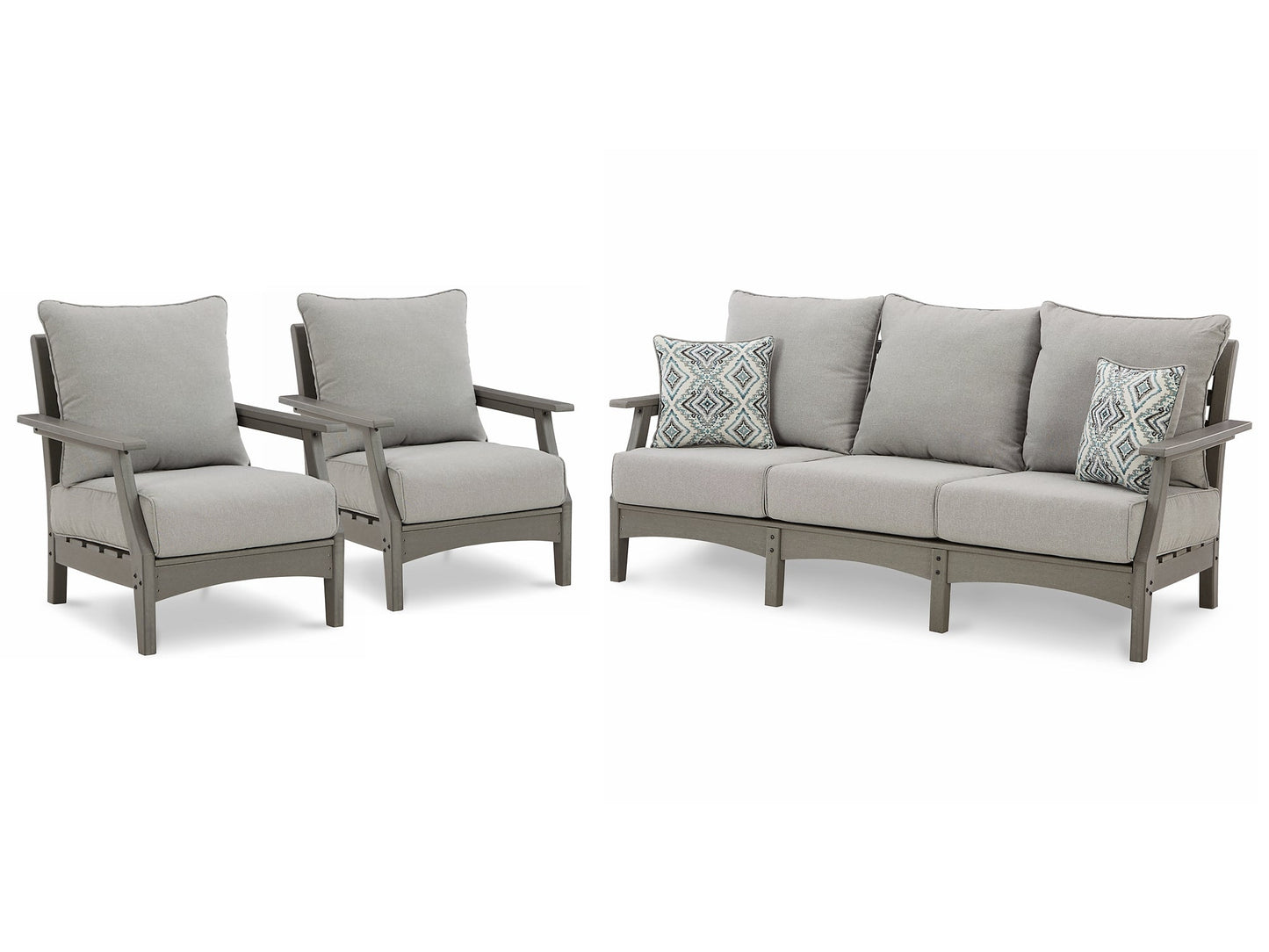 Visola Outdoor Sofa with 2 Lounge Chairs at Towne & Country Furniture (AL) furniture, home furniture, home decor, sofa, bedding