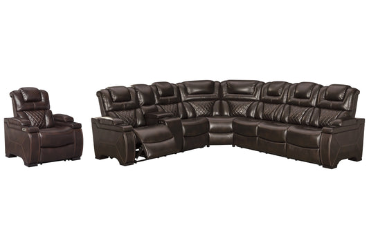 Warnerton 3-Piece Sectional with Recliner at Towne & Country Furniture (AL) furniture, home furniture, home decor, sofa, bedding
