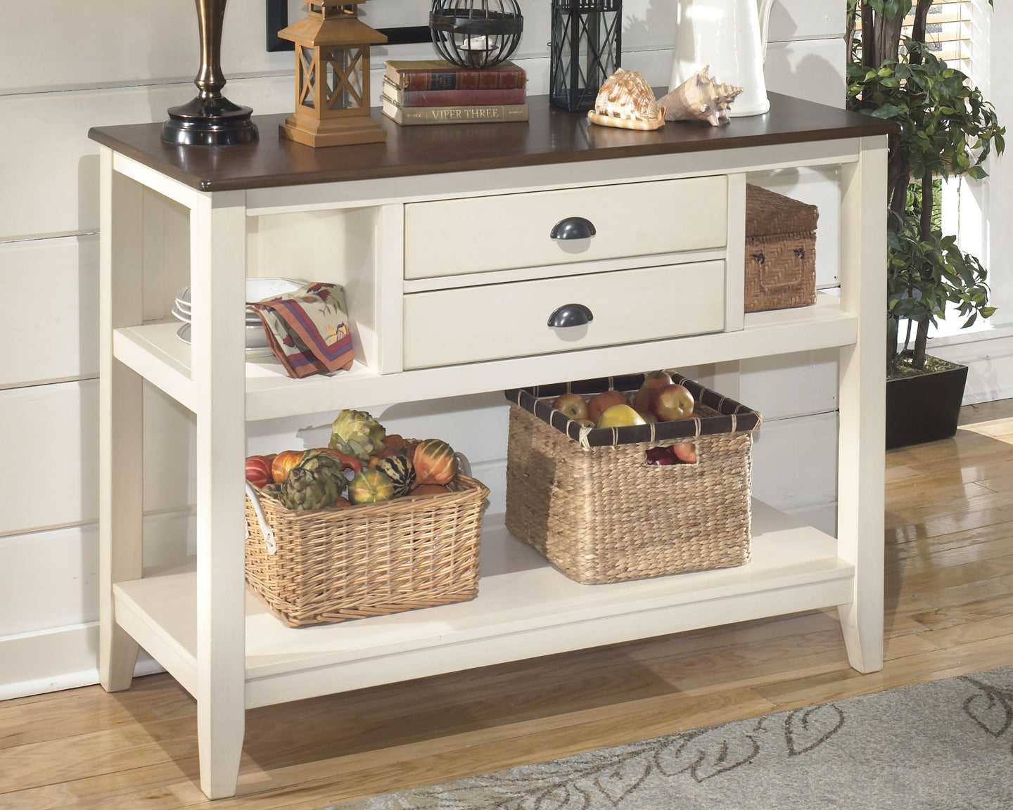 Whitesburg Dining Table and 4 Chairs and Bench with Storage at Towne & Country Furniture (AL) furniture, home furniture, home decor, sofa, bedding