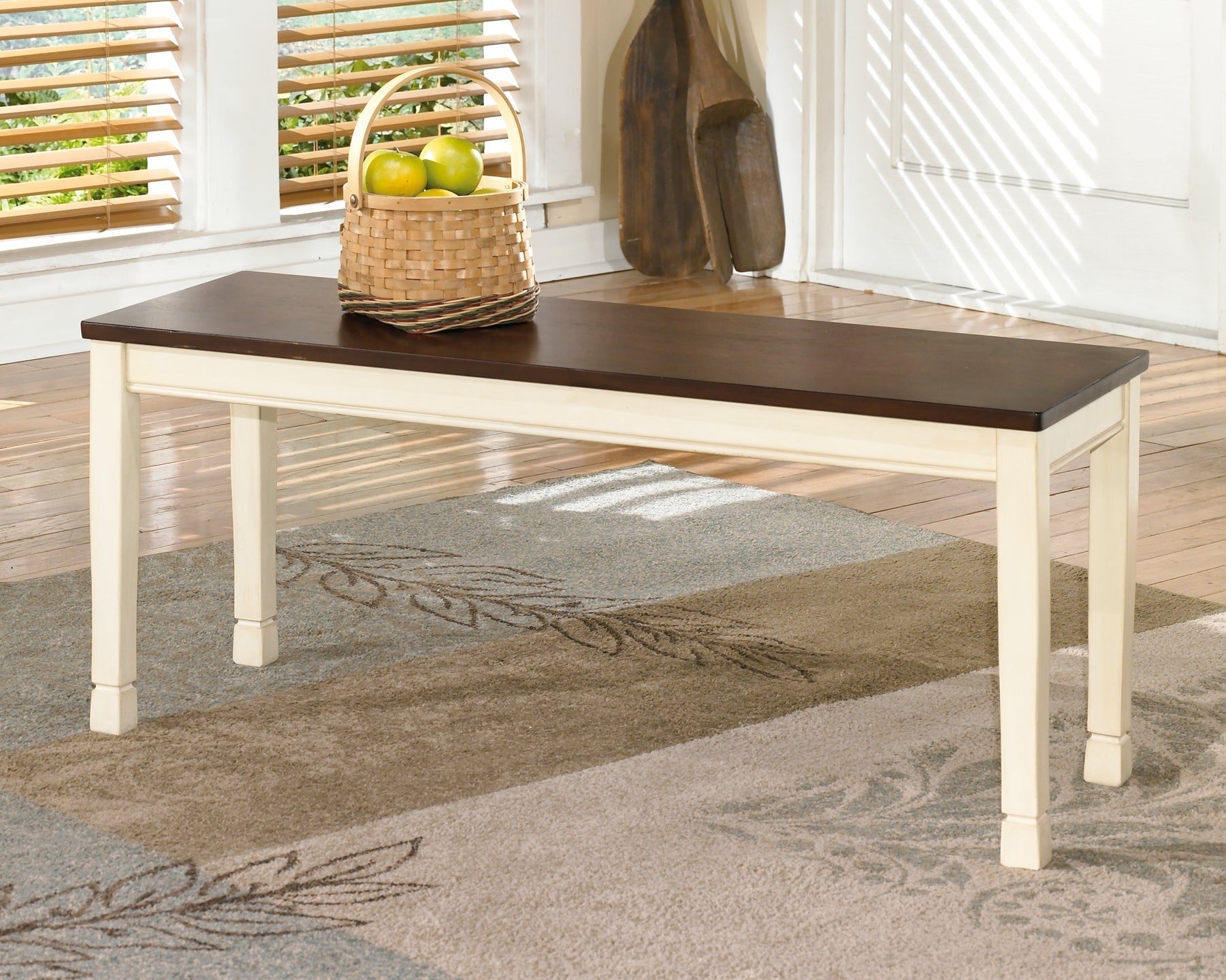 Whitesburg Dining Table and 4 Chairs and Bench with Storage at Towne & Country Furniture (AL) furniture, home furniture, home decor, sofa, bedding