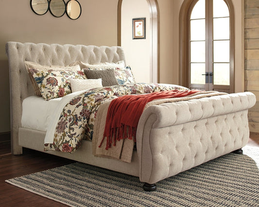 Willenburg  Upholstered Sleigh Bed at Towne & Country Furniture (AL) furniture, home furniture, home decor, sofa, bedding