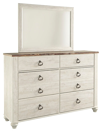 Willowton Dresser and Mirror at Towne & Country Furniture (AL) furniture, home furniture, home decor, sofa, bedding