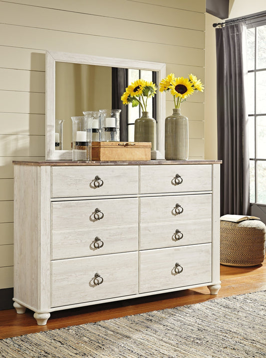 Willowton Dresser and Mirror at Towne & Country Furniture (AL) furniture, home furniture, home decor, sofa, bedding