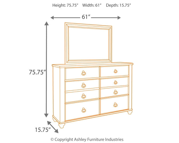 Willowton Dresser and Mirror at Towne & Country Furniture (AL) furniture, home furniture, home decor, sofa, bedding