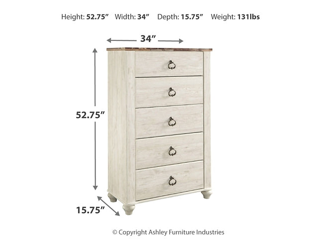 Willowton Five Drawer Chest at Towne & Country Furniture (AL) furniture, home furniture, home decor, sofa, bedding
