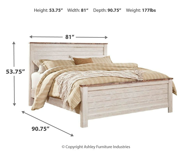 Willowton King Panel Bed with Dresser at Towne & Country Furniture (AL) furniture, home furniture, home decor, sofa, bedding