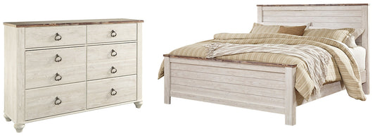 Willowton King Panel Bed with Dresser at Towne & Country Furniture (AL) furniture, home furniture, home decor, sofa, bedding