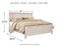 Willowton King Panel Bed with Mirrored Dresser at Towne & Country Furniture (AL) furniture, home furniture, home decor, sofa, bedding