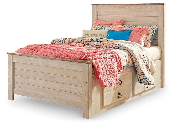 Willowton  Panel Bed With 2 Storage Drawers at Towne & Country Furniture (AL) furniture, home furniture, home decor, sofa, bedding