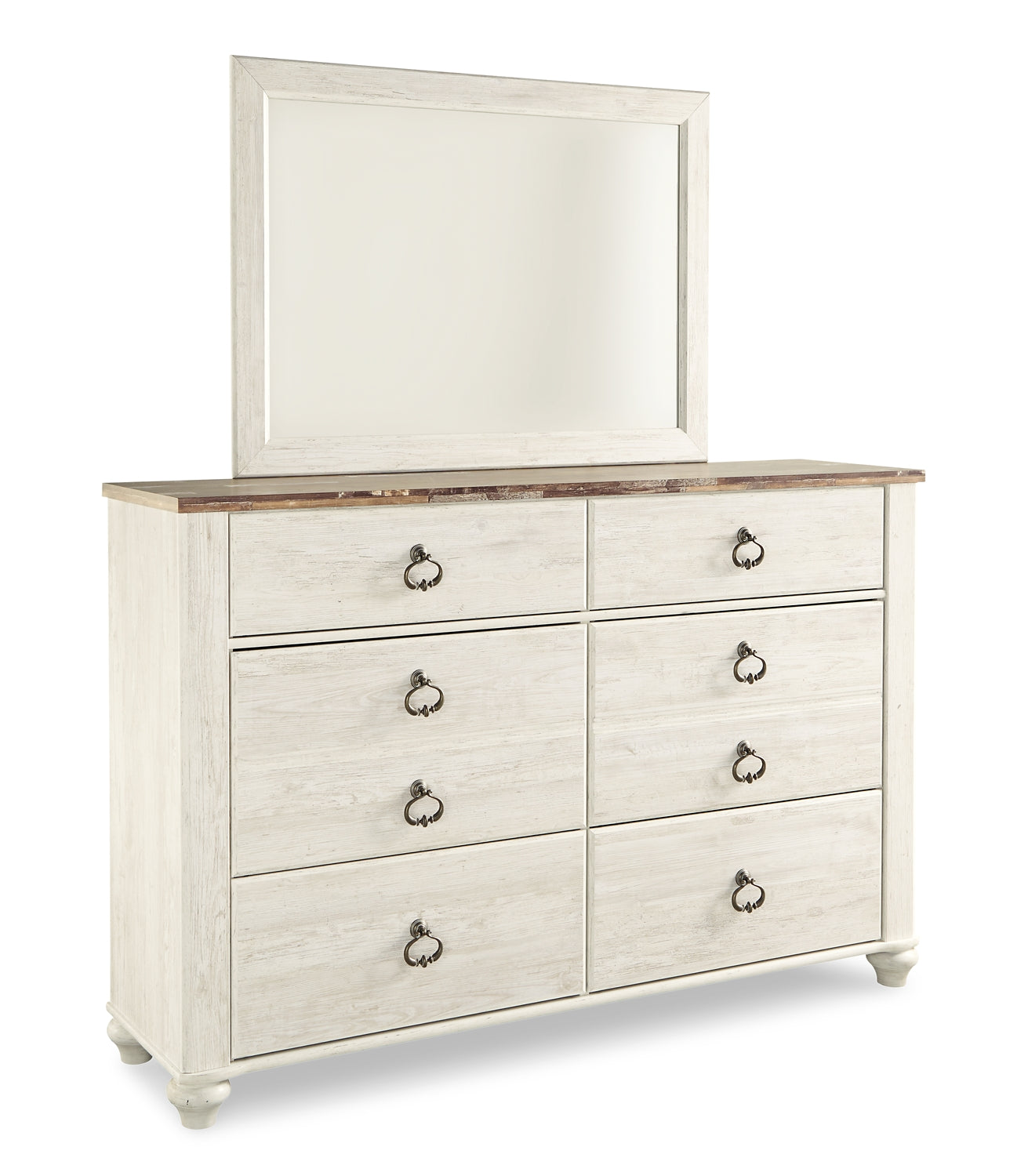 Willowton Queen Panel Bed with Mirrored Dresser at Towne & Country Furniture (AL) furniture, home furniture, home decor, sofa, bedding