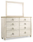 Willowton Queen Sleigh Bed with Mirrored Dresser and Nightstand at Towne & Country Furniture (AL) furniture, home furniture, home decor, sofa, bedding
