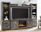Wynnlow 4-Piece Entertainment Center with Electric Fireplace at Towne & Country Furniture (AL) furniture, home furniture, home decor, sofa, bedding
