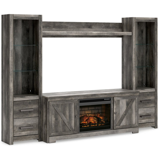 Wynnlow 4-Piece Entertainment Center with Electric Fireplace at Towne & Country Furniture (AL) furniture, home furniture, home decor, sofa, bedding
