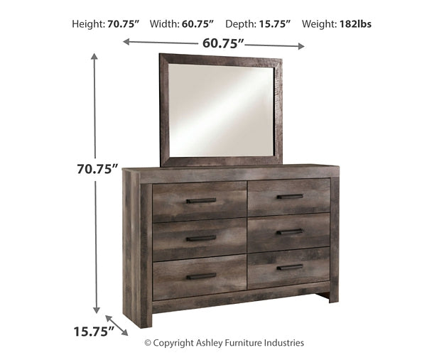 Wynnlow King Crossbuck Panel Bed with Mirrored Dresser at Towne & Country Furniture (AL) furniture, home furniture, home decor, sofa, bedding