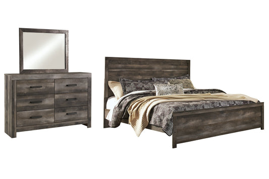 Wynnlow King Panel Bed with Mirrored Dresser at Towne & Country Furniture (AL) furniture, home furniture, home decor, sofa, bedding