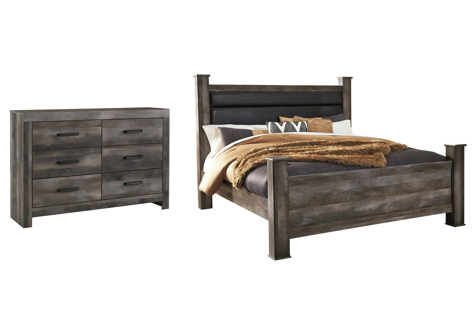 Wynnlow King Poster Bed with Dresser at Towne & Country Furniture (AL) furniture, home furniture, home decor, sofa, bedding