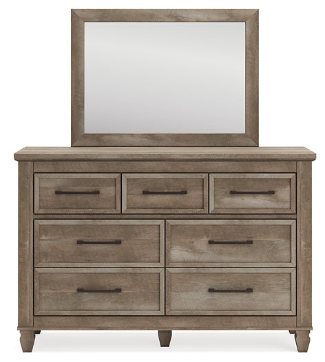 Yarbeck King Panel Bed with Mirrored Dresser, Chest and Nightstand at Towne & Country Furniture (AL) furniture, home furniture, home decor, sofa, bedding