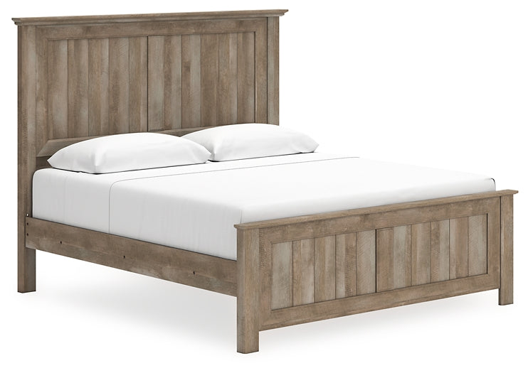 Yarbeck King Panel Bed with Mirrored Dresser and 2 Nightstands at Towne & Country Furniture (AL) furniture, home furniture, home decor, sofa, bedding