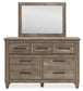 Yarbeck Queen Panel Bed with Mirrored Dresser and Chest at Towne & Country Furniture (AL) furniture, home furniture, home decor, sofa, bedding