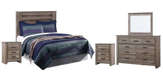 Zelen Full Panel Headboard with Mirrored Dresser and 2 Nightstands at Towne & Country Furniture (AL) furniture, home furniture, home decor, sofa, bedding