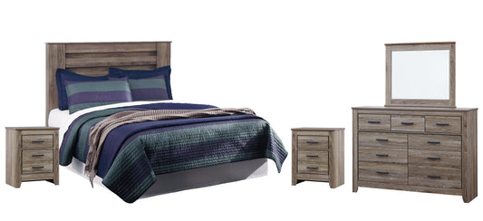 Zelen King/California King Panel Headboard with Mirrored Dresser and 2 Nightstands at Towne & Country Furniture (AL) furniture, home furniture, home decor, sofa, bedding