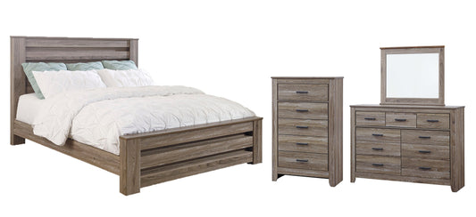 Zelen King Panel Bed with Mirrored Dresser, Chest and Nightstand at Towne & Country Furniture (AL) furniture, home furniture, home decor, sofa, bedding